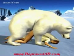 A snow bear screwed an animated wench.
